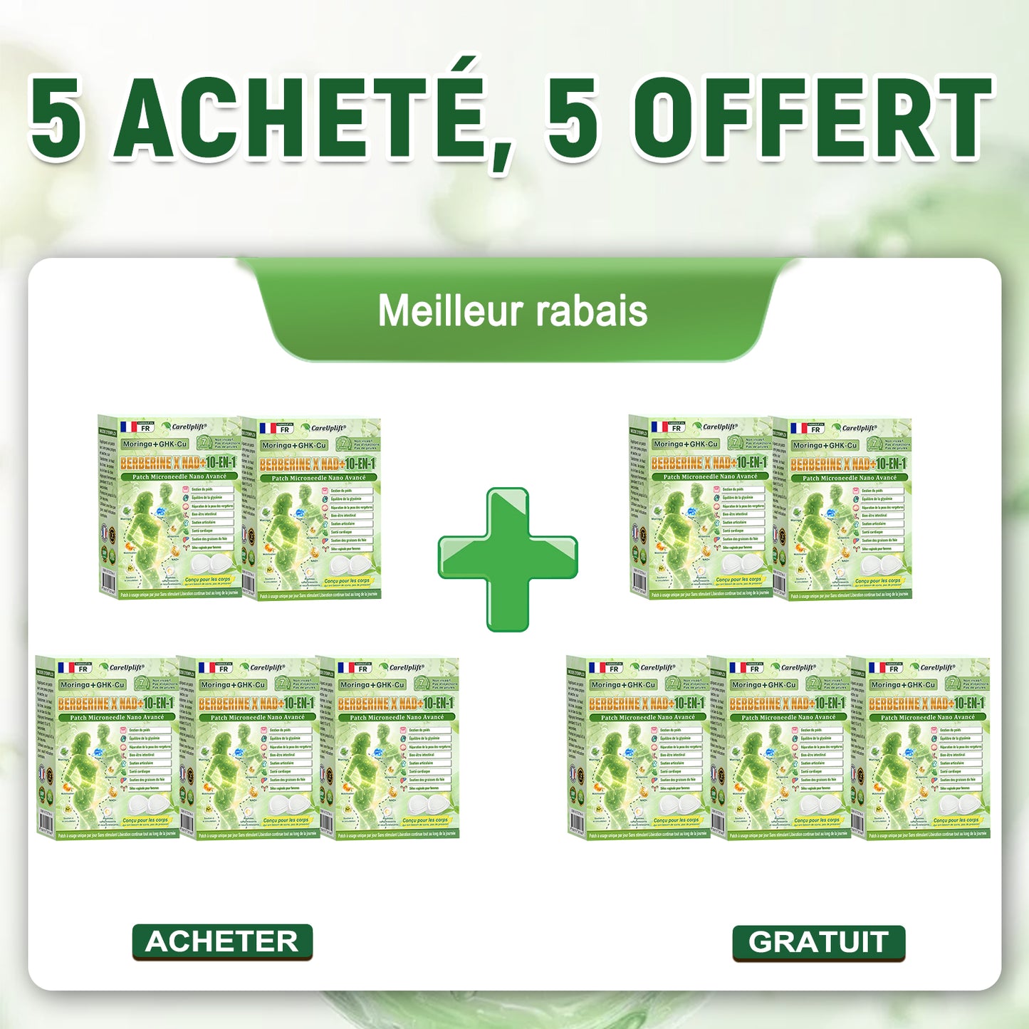 🇫🇷 CareUplift® Patch Nano à Micro-Aiguilles Moringa · Berbérine × NAD+ 10-en-1 — une application par jour, premiers changements visibles en 7 jours✈️🔥