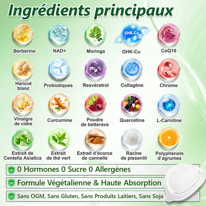Boutique Officielle | 🍀 CareUplift® Patch Nano-Microneedle Métabolique 🇫🇷 (Un patch par jour, résultats visibles en 7 jours) Formule Berbérine + Moringa ✅ Pour obésité, relâchement cutané, diabète, troubles du sommeil, douleurs articulaires… 💯