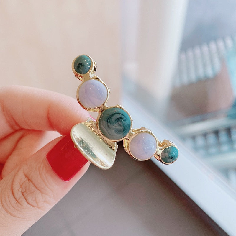 Fashion Metal Hair Claw For Women Gold Silver Color Cross Crab Hair Clip Korean Elegant Geometric Hairpin Girl Hair Accessories