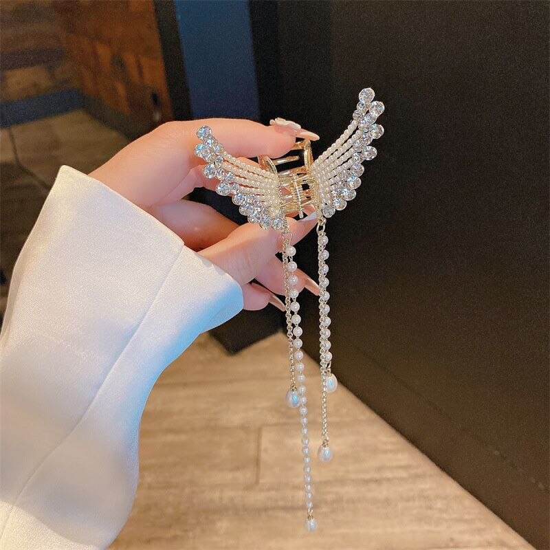 2026 New Butterfly Pearl Tassel Hairpin Korean Simple Side Clip Liu Haibian Clip Shark Hairpin Hair Accessories Women