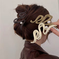 2026 Retro Korea Large Wave Grab Clip Frosted Acrylic Hair Clip Shark Clip Headdress Ladies Girls Fashion Hair Accessories